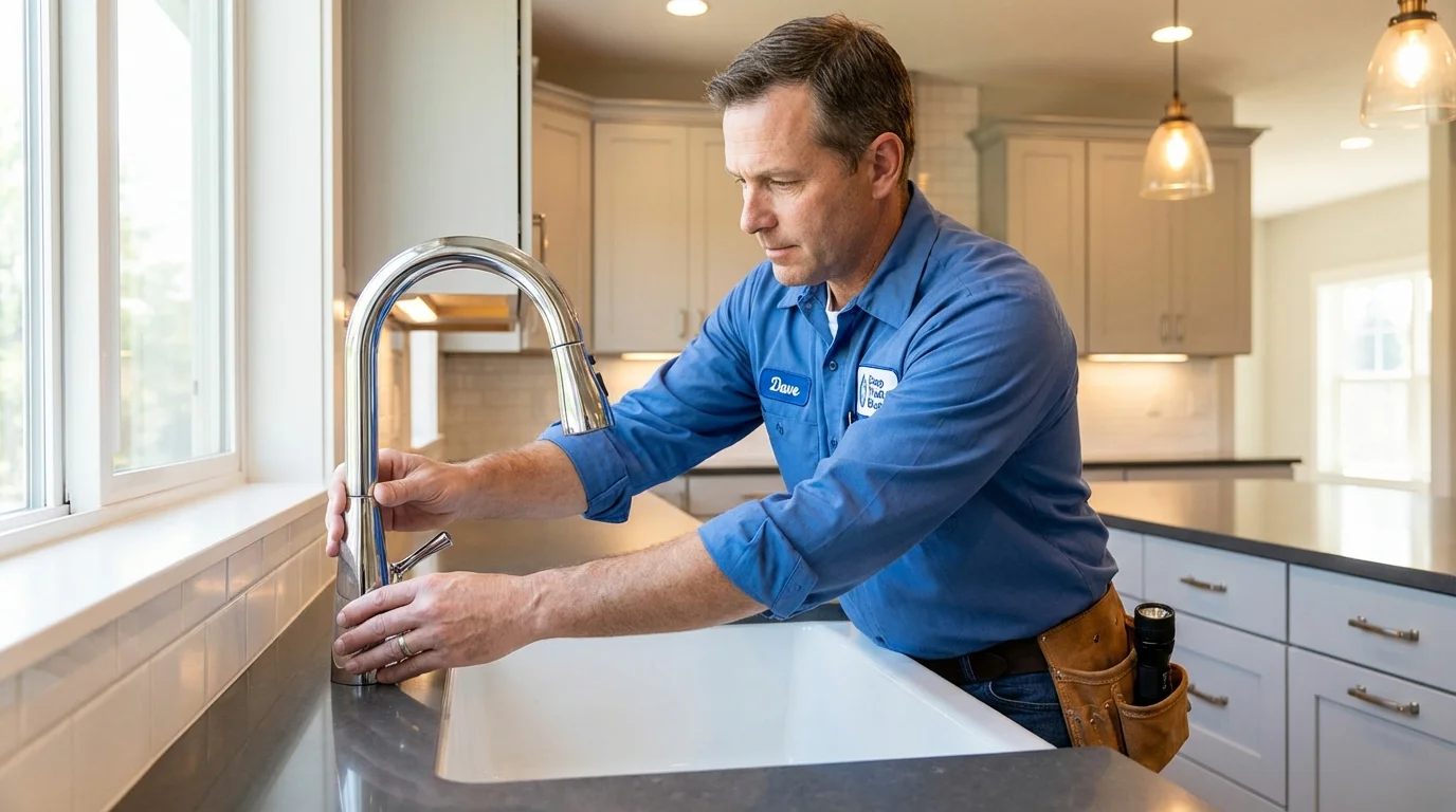 Kitchen faucet installation by Johns Plumbing LLC in Hill