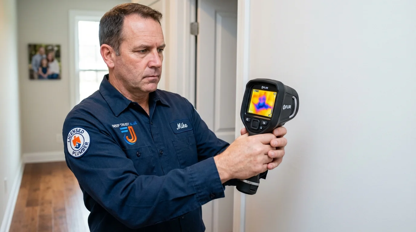 Thermal imaging leak detection by Johns Plumbing LLC in Hill