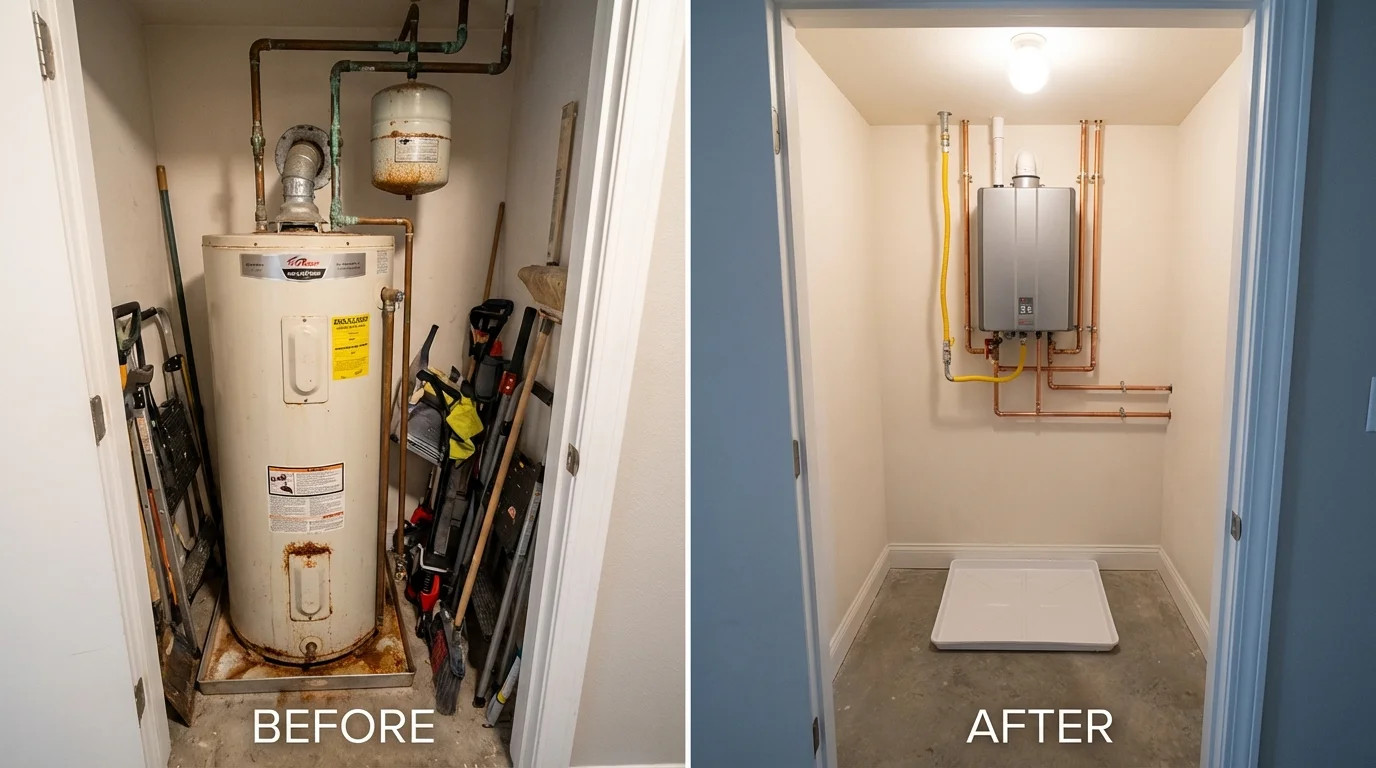 Tank water heater versus wall-mounted tankless unit comparison for Hill, NH homeowners